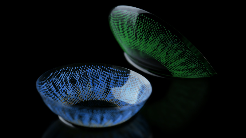 blue and green lens